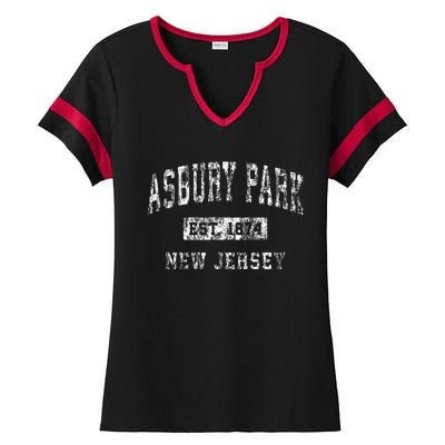 Asbury Park New Jersey Nj Vintage Established Sports Design Ladies Halftime Notch Neck Tee