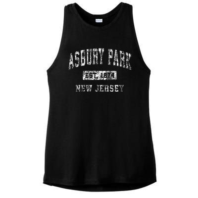 Asbury Park New Jersey Nj Vintage Established Sports Design Ladies PosiCharge Tri-Blend Wicking Tank