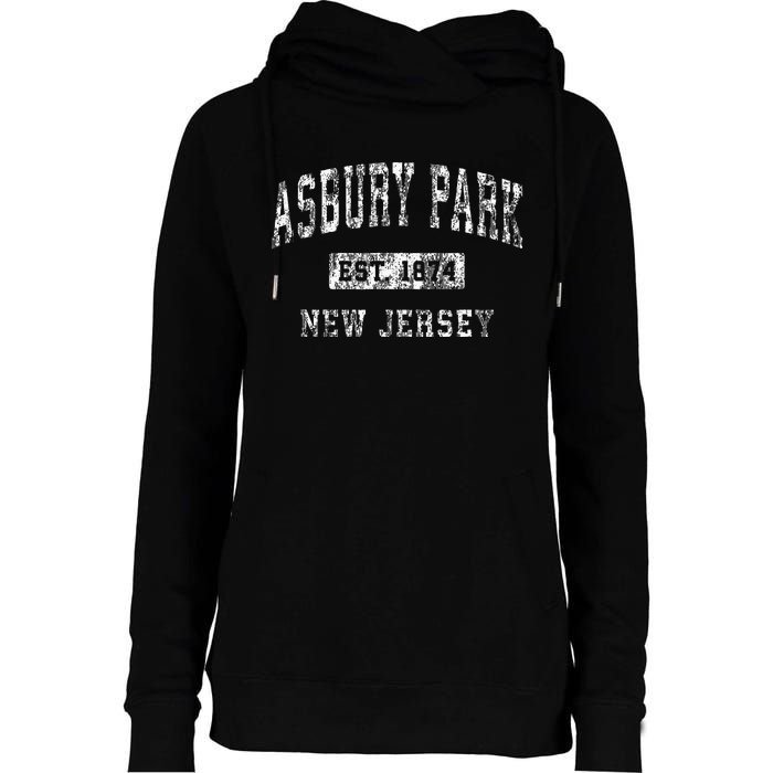 Asbury Park New Jersey Nj Vintage Established Sports Design Womens Funnel Neck Pullover Hood