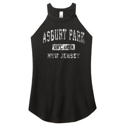 Asbury Park New Jersey Nj Vintage Established Sports Design Women’s Perfect Tri Rocker Tank