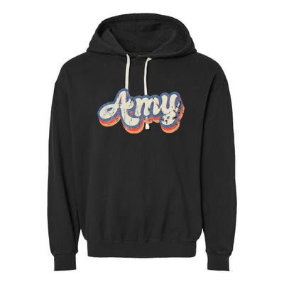 Amy Personalized Name Custom Lettering 70S Garment-Dyed Fleece Hoodie