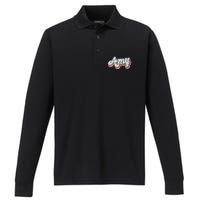 Amy Personalized Name Custom Lettering 70S Performance Long Sleeve Polo