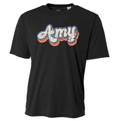 Amy Personalized Name Custom Lettering 70S Cooling Performance Crew T-Shirt