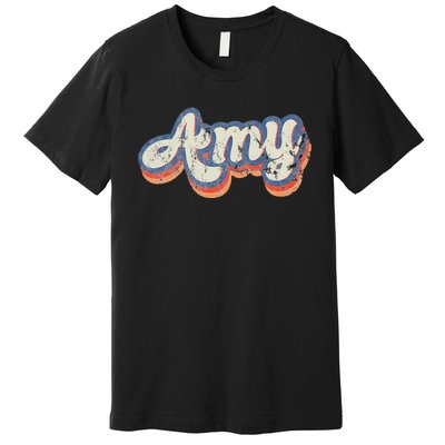 Amy Personalized Name Custom Lettering 70S Premium T-Shirt