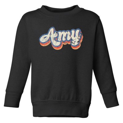 Amy Personalized Name Custom Lettering 70S Toddler Sweatshirt