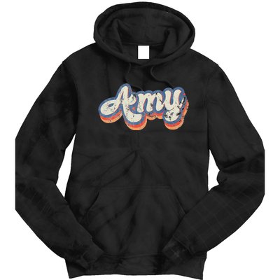 Amy Personalized Name Custom Lettering 70S Tie Dye Hoodie