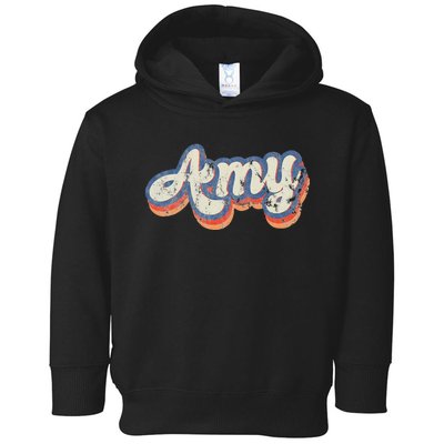 Amy Personalized Name Custom Lettering 70S Toddler Hoodie