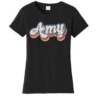 Amy Personalized Name Custom Lettering 70S Women's T-Shirt