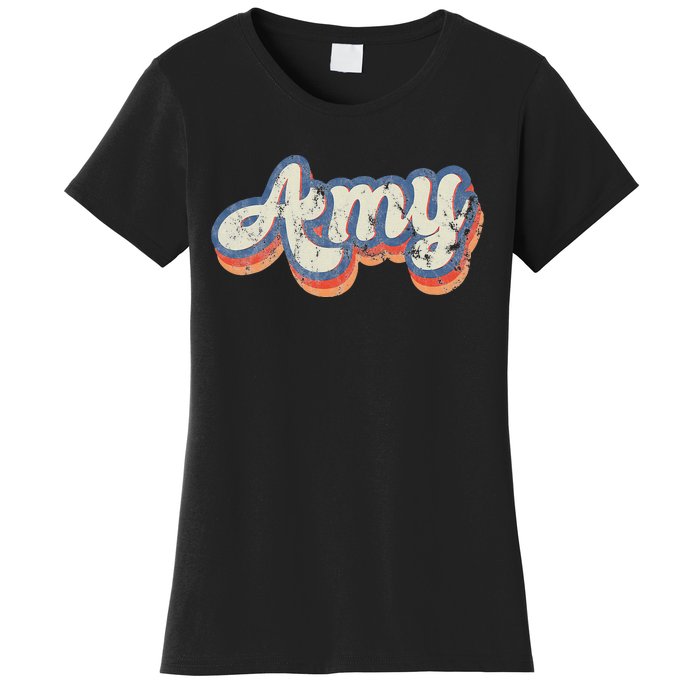 Amy Personalized Name Custom Lettering 70S Women's T-Shirt