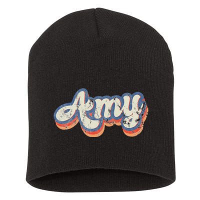 Amy Personalized Name Custom Lettering 70S Short Acrylic Beanie