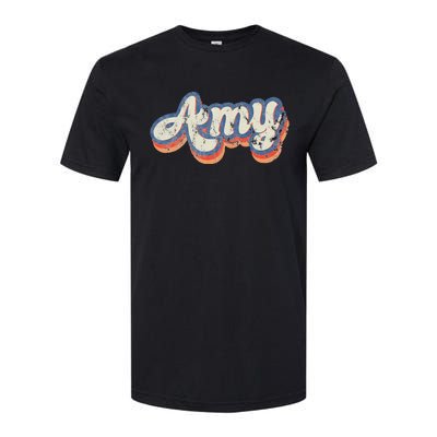 Amy Personalized Name Custom Lettering 70S Softstyle CVC T-Shirt