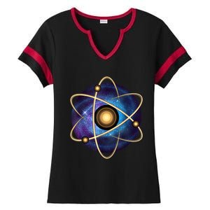 Atom Proton Neutron Physics Ladies Halftime Notch Neck Tee