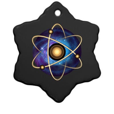 Atom Proton Neutron Physics Ceramic Star Ornament