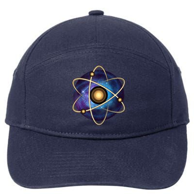 Atom Proton Neutron Physics 7-Panel Snapback Hat