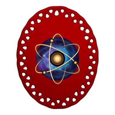 Atom Proton Neutron Physics Ceramic Oval Ornament