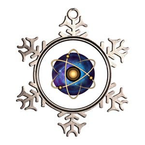 Atom Proton Neutron Physics Metallic Star Ornament