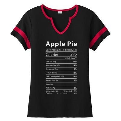 Apple Pie Nutrition Facts Label Costume Thanksgiving Ladies Halftime Notch Neck Tee