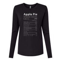 Apple Pie Nutrition Facts Label Costume Thanksgiving Womens Cotton Relaxed Long Sleeve T-Shirt