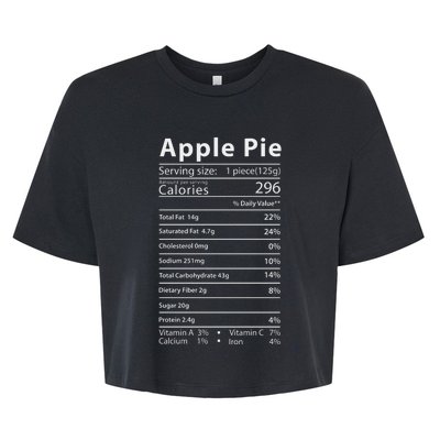 Apple Pie Nutrition Facts Label Costume Thanksgiving Bella+Canvas Jersey Crop Tee