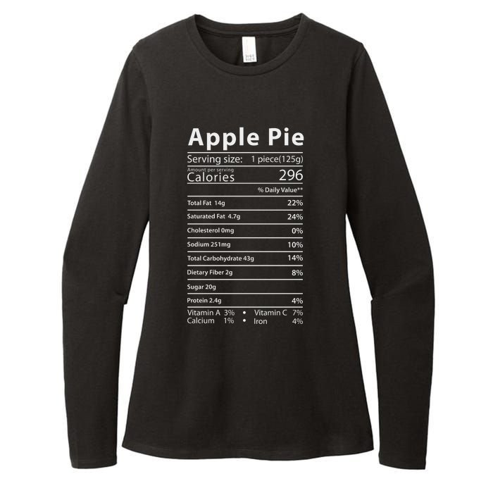 Apple Pie Nutrition Facts Label Costume Thanksgiving Womens CVC Long Sleeve Shirt