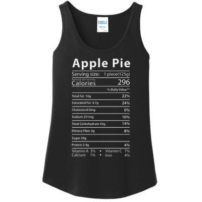 Apple Pie Nutrition Facts Label Costume Thanksgiving Ladies Essential Tank