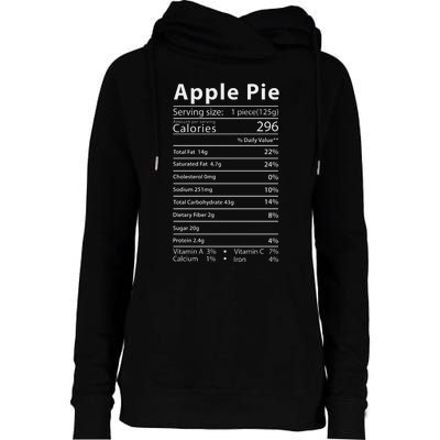 Apple Pie Nutrition Facts Label Costume Thanksgiving Womens Funnel Neck Pullover Hood