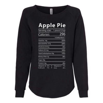 Apple Pie Nutrition Facts Label Costume Thanksgiving Womens California Wash Sweatshirt