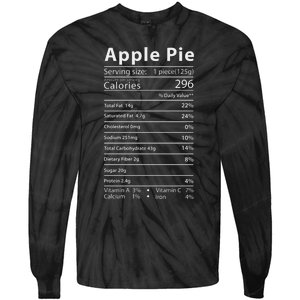 Apple Pie Nutrition Facts Label Costume Thanksgiving Tie-Dye Long Sleeve Shirt