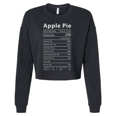 Apple Pie Nutrition Facts Label Costume Thanksgiving Cropped Pullover Crew