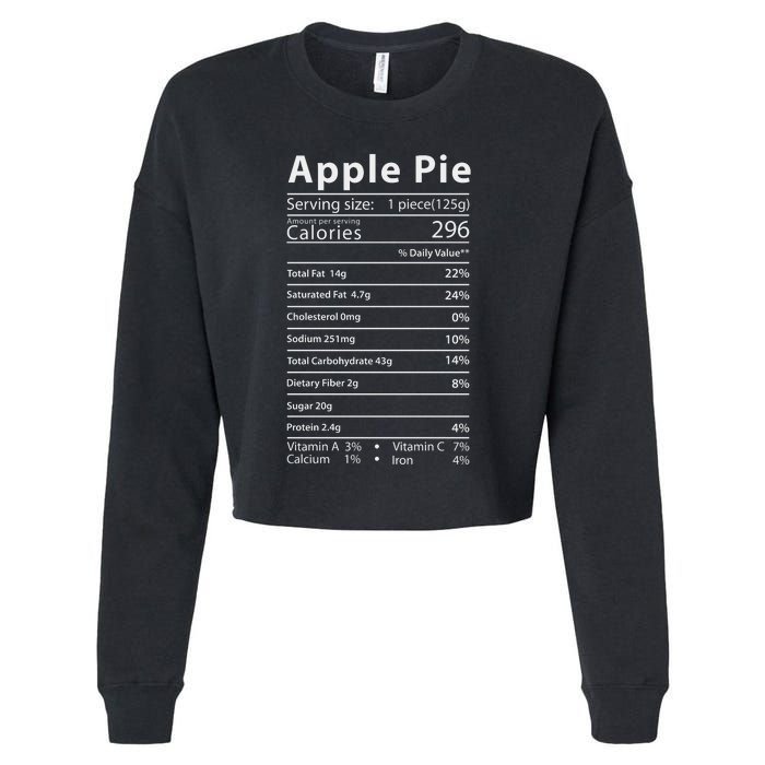 Apple Pie Nutrition Facts Label Costume Thanksgiving Cropped Pullover Crew