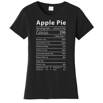 Apple Pie Nutrition Facts Label Costume Thanksgiving Women's T-Shirt