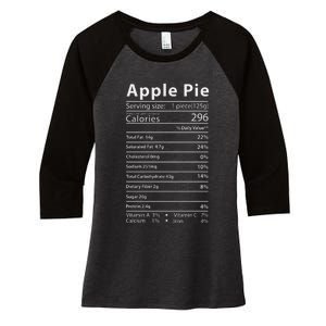 Apple Pie Nutrition Facts Label Costume Thanksgiving Women's Tri-Blend 3/4-Sleeve Raglan Shirt