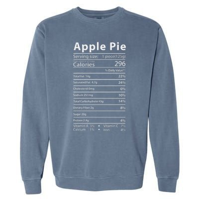 Apple Pie Nutrition Facts Label Costume Thanksgiving Garment-Dyed Sweatshirt