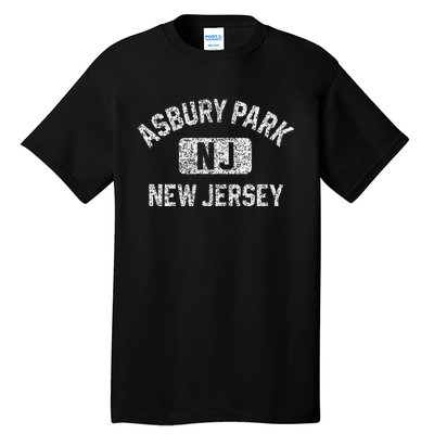 Asbury Park NJ New Jersey Gym Style Distressed White Print Tall T-Shirt