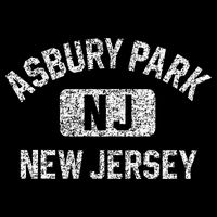 Asbury Park NJ New Jersey Gym Style Distressed White Print Button