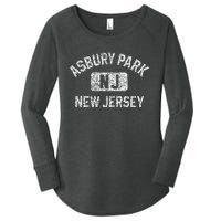 Asbury Park NJ New Jersey Gym Style Distressed White Print Women's Perfect Tri Tunic Long Sleeve Shirt