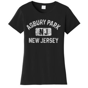 Asbury Park NJ New Jersey Gym Style Distressed White Print Women's T-Shirt