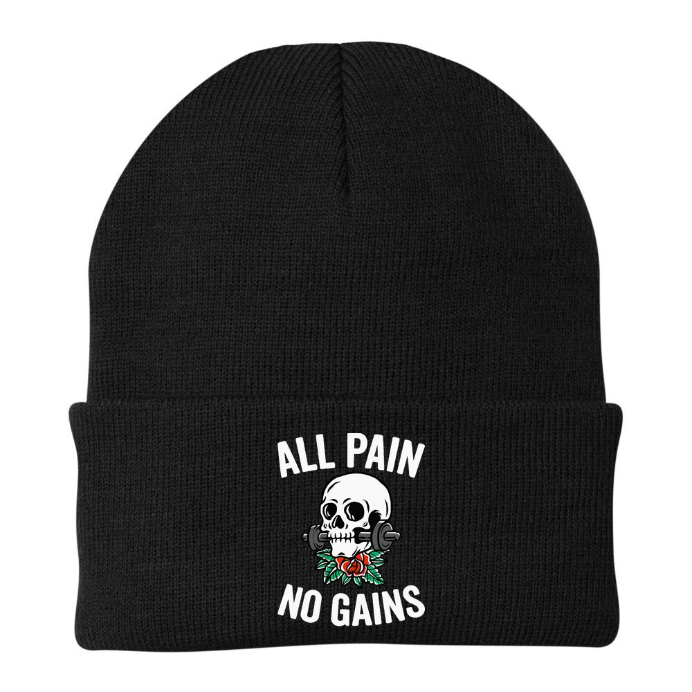 All Pain No Gains Gym Fitness Workout Bodybuilding Beanie