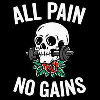 All Pain No Gains Gym Fitness Workout Bodybuilding Flat Bill Trucker Hat