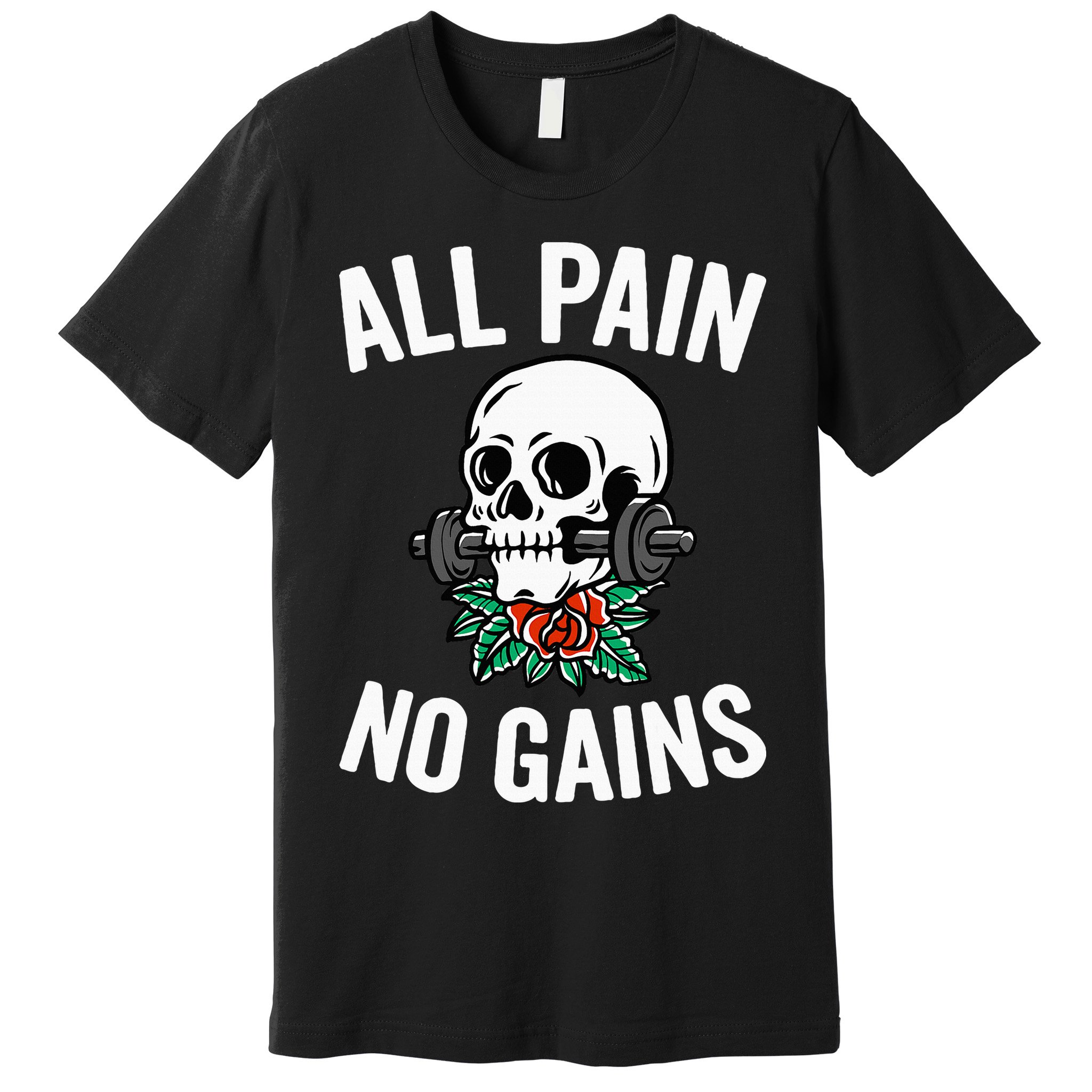 All Pain No Gains Gym Fitness Workout Bodybuilding Premium T-Shirt