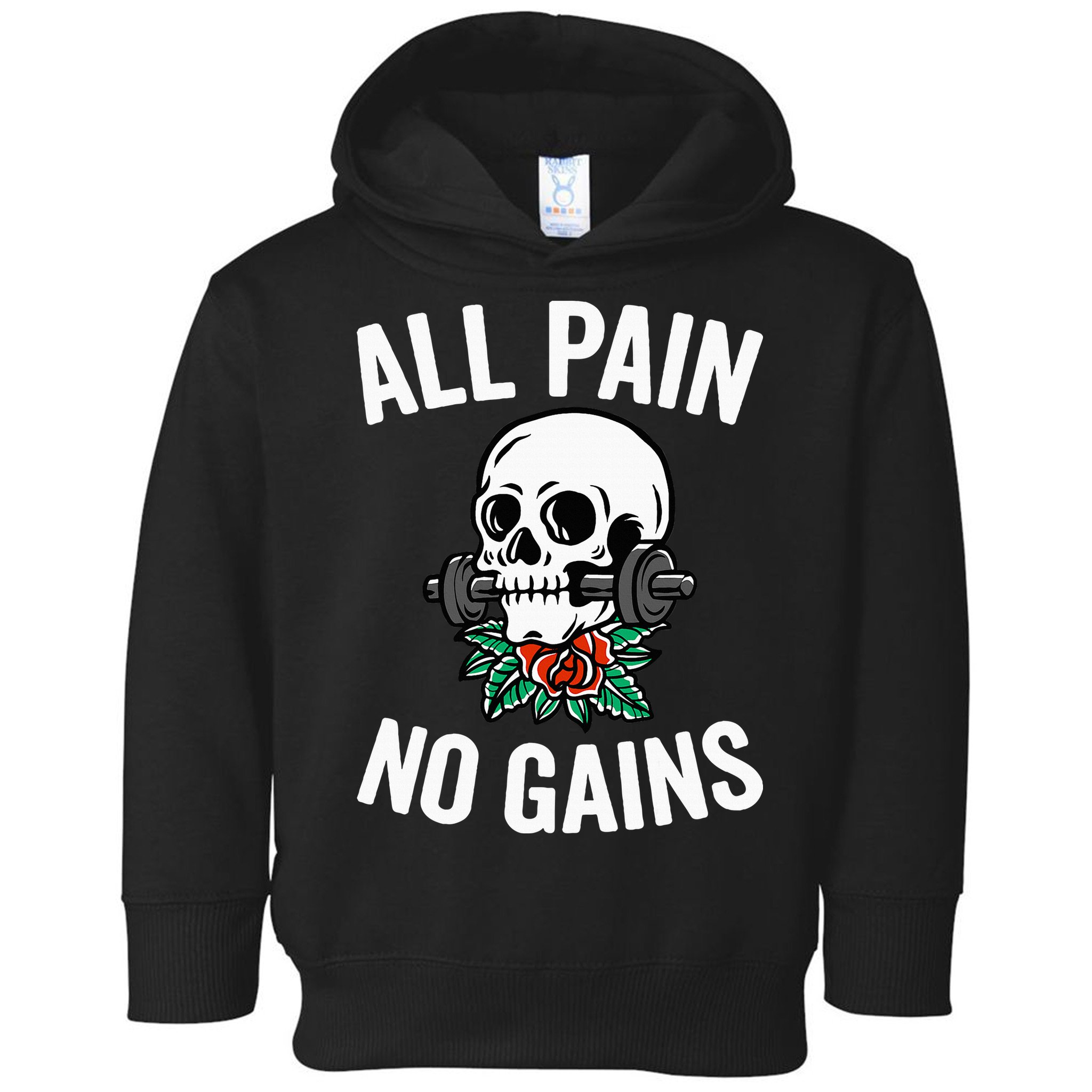 All Pain No Gains Gym Fitness Workout Bodybuilding Toddler Hoodie