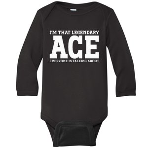 Ace Personal Name Funny Ace Baby Long Sleeve Bodysuit