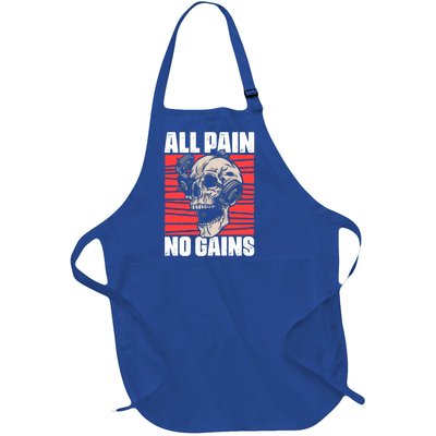 All Pain No Gains Fitness Gym Slogans For Bodybuilders Cute Gift Full-Length Apron With Pockets