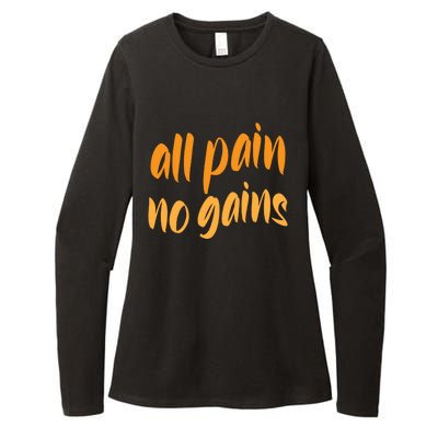 All Pain No Gain Exercise Workout Gym Weightlifting Fitness Gift Womens CVC Long Sleeve Shirt