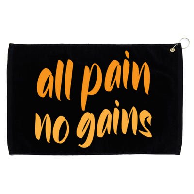 All Pain No Gain Exercise Workout Gym Weightlifting Fitness Gift Grommeted Golf Towel