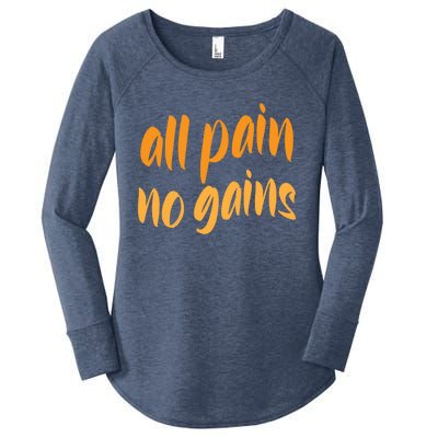 All Pain No Gain Exercise Workout Gym Weightlifting Fitness Gift Women's Perfect Tri Tunic Long Sleeve Shirt