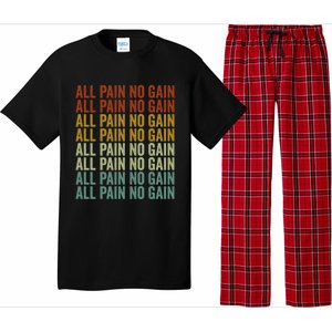 All Pain No Gain Training Powerlifting Gym Fitness Exercise Gift Pajama Set