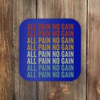 All Pain No Gain Training Powerlifting Gym Fitness Exercise Gift Coaster