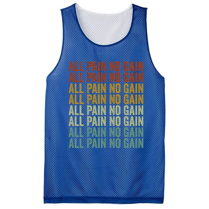 All Pain No Gain Training Powerlifting Gym Fitness Exercise Gift Mesh Reversible Basketball Jersey Tank