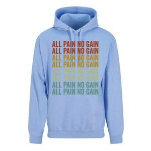 All Pain No Gain Training Powerlifting Gym Fitness Exercise Gift Unisex Surf Hoodie